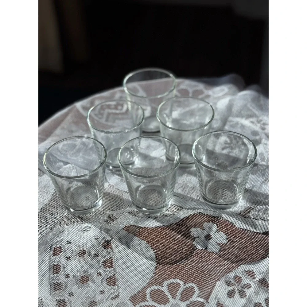 Set Of 6 Clear Glass Old Fashion Whiskey Tumbler Shooter Cocktail Glasses No Dmg